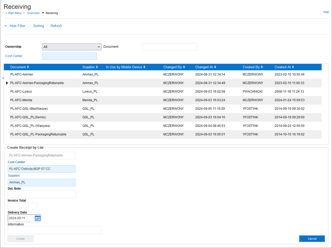 Lista szablon&oacute;w