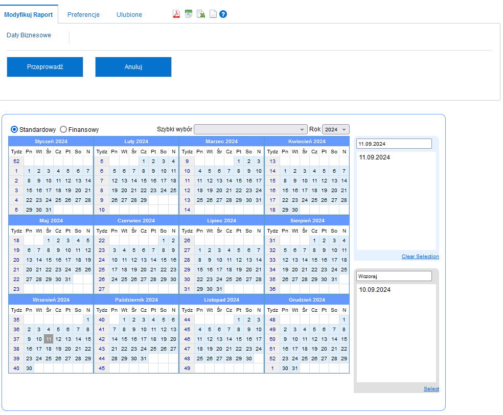 Wybieranie pierwszej daty